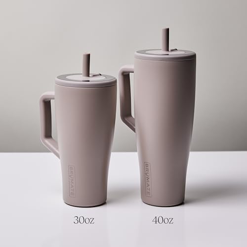 BrüMate Era 30 oz Tumbler with Handle and Straw | 100% Leakproof Insulated Water Bottle Tumbler with Lid and Flexible SoftSip Straw | Made of Stainless Steel | Cup Holder Friendly | 30oz (Sage)