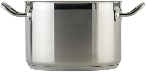 Winco Silver 8 qt Stainless Steel Stock Pot with Cover