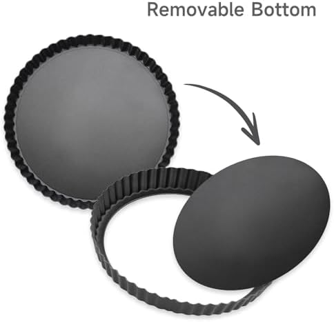 9.5" Fluted Non-Stick Carbon Steel Tart Pan with Removable Bottom