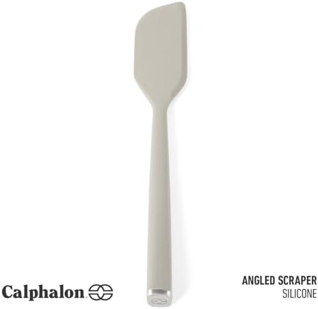 Calphalon Edge Silicone Scraper, Flexible Kitchen Scraper Spatula with Reinforced Core, Heat-Resistant Nonstick-Safe Baking & Mixing Tool for Kitchen Use, Taupe