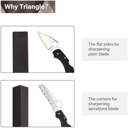 Tri-angle sharpener, Tri Angle System for Pocket Knife, Recurve and Tanto Blades Sharpener, High Alumina Ceramic Stones