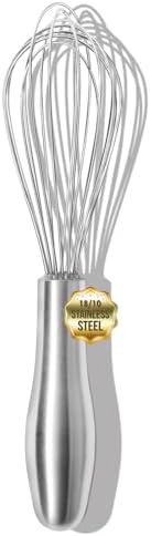 OYV 8" Small Whisk, 18/10 Stainless Steel Whisk, Ergonomic Handle
