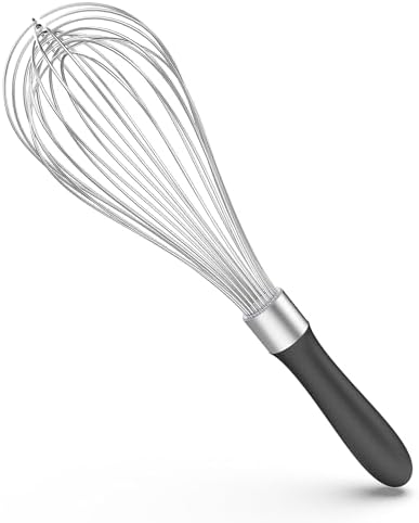 U-Taste Wire Whisk for Cooking, 18/10 Stainless Steel Balloon Wisk, L/Black