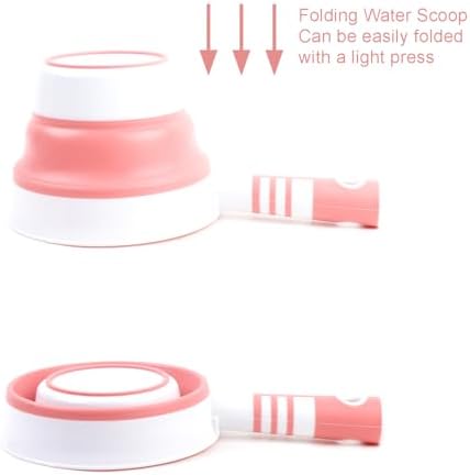Folding Water Ladle for Bath Collapsible Water Scoop Bath Ladle Pink