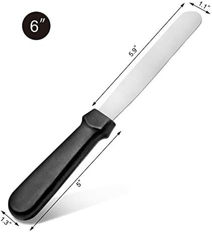 New Star Foodservice Straight Icing Spatula, 6 Inch Blade, 11 Inch Overall, Bakery-Grade Stainless Steel Cake Decorating Spatula for Frosting