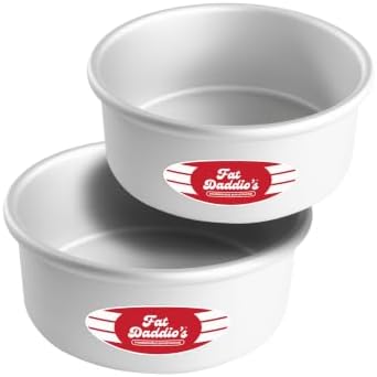 Fat Daddio's Anodized Aluminum Round Cake Pans, 2 Piece Set, 7 x 3 Inch