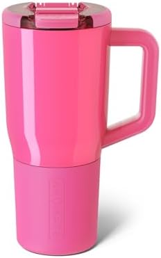 BrüMate Müv - 25oz 100% Leak Proof Insulated Coffee Mug with Handle & Lid - Stainless Steel Coffee Travel Mug - Double Walled Coffee Cup (Neon Pink)