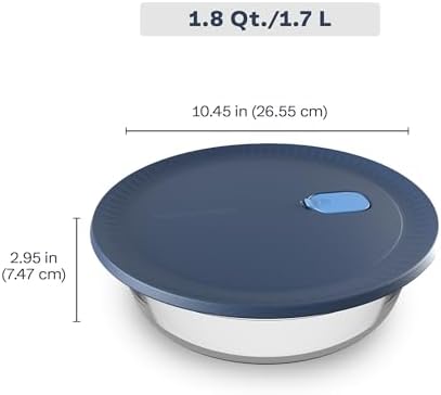 Tupperware Voila Glass Round Food Storage – Baking Dish, 1.8 qt / 1.7 L