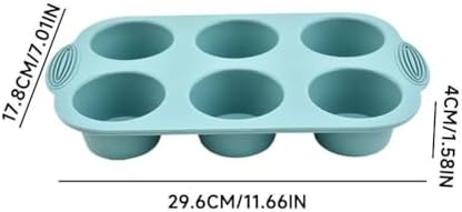 Silicone Muffin Pans for Baking- 6-cavity Nonstick Cupcake Pan Baking Tray, Food Grade And Bpa Free, Easy Release & Clean, Oven & Dishwasher Safe, for Brownies, Custards &muffin, Cupcakes (Green)