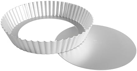 Fat Daddio's PFT-102 Round Fluted Tart Pan, 10 x 2 Inch