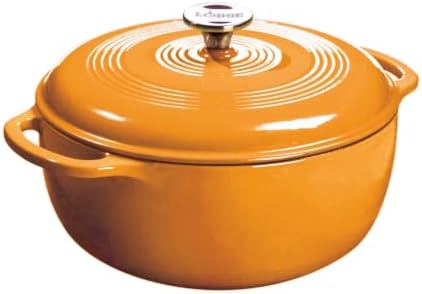 Lodge Essential Enamel Cast Iron Dutch Oven, 7.5 Quart, Apricot