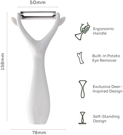 Elk‑Shape Y‑Peeler Self‑Standing, Stainless Steel Vegetable & Fruit Peeler