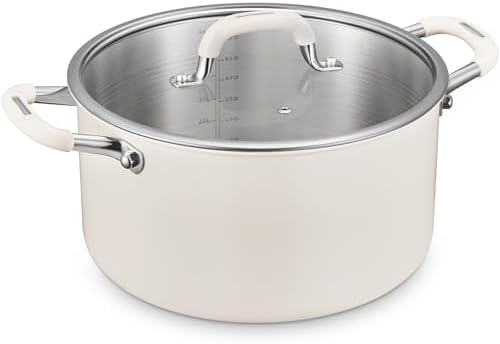 BEZIA 8QT Fully Clad 3-Ply Stainless Steel Stock Pot with Lid, Cooking Pot