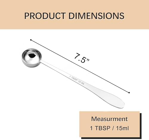 2PCS 1Tablespoon(1tbsp, 3tsp, 15ml) Extra-long Handle Measuring Spoon