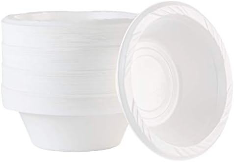 100 Count Disposable 5 ounce White Plastic Dessert Bowls (Pack of 8)