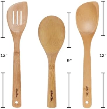 Helen’s Asian Kitchen Bamboo Cooking Utensils and Stir Fry Tools, 3-Piece Set