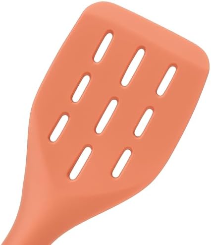 Beille 2pc Beech Wood and Silicone Kitchen Utensils Spatula Set Meal Prep Cooking Baking Supplies Home Essentials, Coral Peach