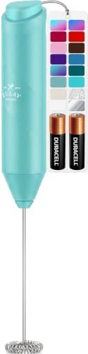 Zulay Kitchen Powerful Milk Frother AA Batteries Included – Ultra Fast Handheld Drink Mixer with Stainless Steel Whisk Stirrer for Coffee, Protein, Matcha & More, Frother Wand Electric Frothmate