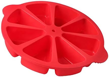 SHEbaking Scone Pan Silicone Triangle Cake Mold Scone Molds for Baking Nonstick Cornbread Pan 8 Cavity Pie for Pie,Pizza,Brownies (Red)