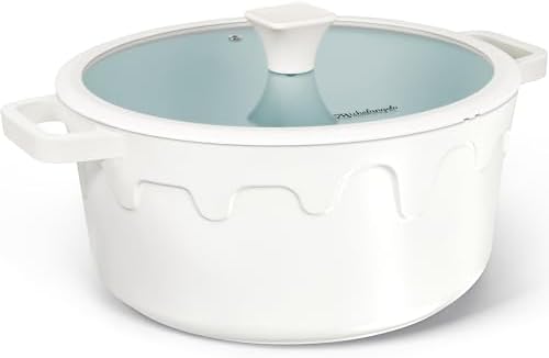 MICHELANGELO 8 Quart Stock Pot with Lid, Titanium Ceramic Nonstick Soup Pot