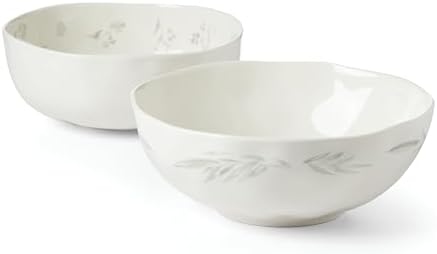 Lenox Oyster Bay 2-Piece Nesting Serving Bowls, 5.50 LB, White