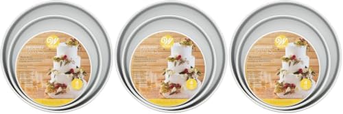 Wilton Aluminum Bakeware Round Tiered Cake Pan Set - Made from Natural Anodized Aluminum - Durable Cake Pans with Even Heat Distribution - Reduces Over-Baking - 6, 8, 10 & 12 Inch, 4 Count (Pack of 3)
