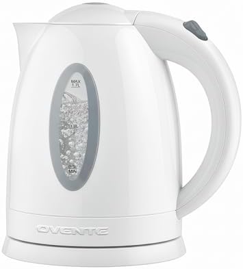 OVENTE 1.7L Electric Tea Kettle, 1100W BPA-Free Water Boiler, White KP72W