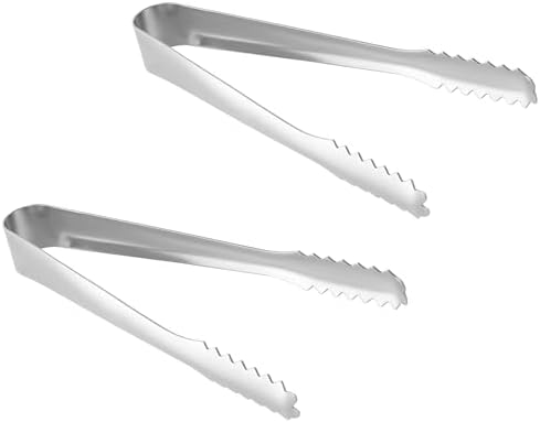 2 Pack Small Metal Tongs, Kitchen Tongs 6 Inch Stainless Steel Restaurant Grade Serving Tong for Buffet, Salad, Ice, Cooking Utensils, Appetizer