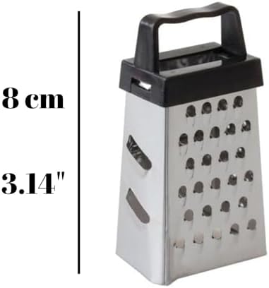 Mini Garlic Grater, Stainless Steel Cheese Ginger Vegetable Spices Small Grater for Kitchen, Black (Black)