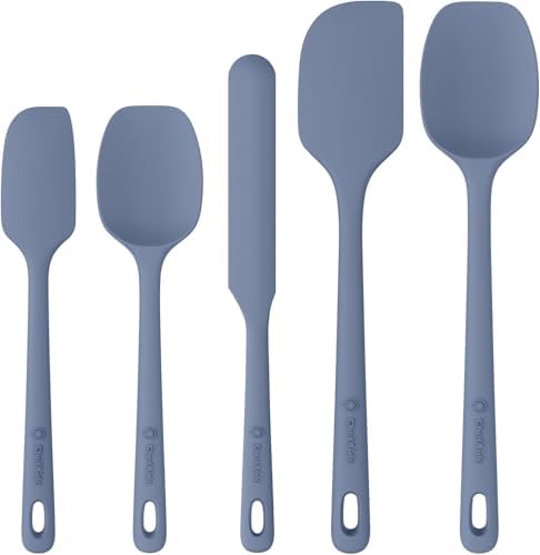 ChefAide 5 Pieces Silicone Spatulas Set, Heat Resistant Rubber Spatula