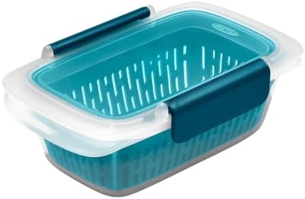 Prep & Go Fruit Storage Container with Colander, Teal