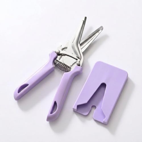 Heavy Duty Poultry Bone Shears,Spring Loaded Kitchen Shears,Stainless Steel丨Safety Lock丨Dishwasher Safe, All Purpose Kitchen Scissors for Chicken, Meat Cutting, Turkey ，Purple
