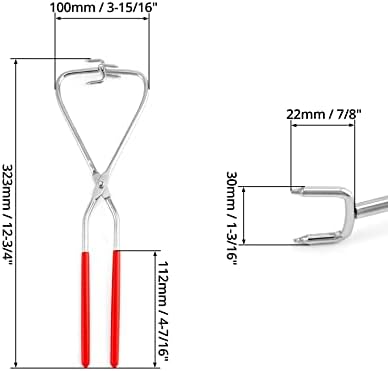QWORK Sculpture Dipping Tong, 2 Pack Stainless Steel Clay Sculpture Tongs Glazing Tools, Pottery Clay Sculpture Tool Pliers for Clay Modeling Sculpturing