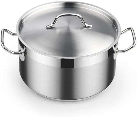 Cooks Standard Professional 6 Quart Stock Pot with Lid, Stainless Steel Dutch Oven Pot