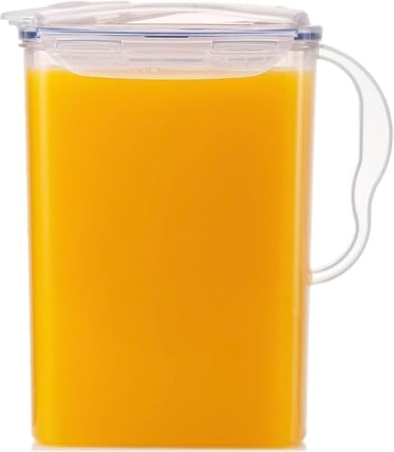 LocknLock Aqua Fridge Door Water Jug | Clear Pitcher | BPA Free Plastic Pitcher with Lid | 3 Quart Pitcher with Lid for Water, Juice, Tea & More Beverages, Clear (Pack of 8)