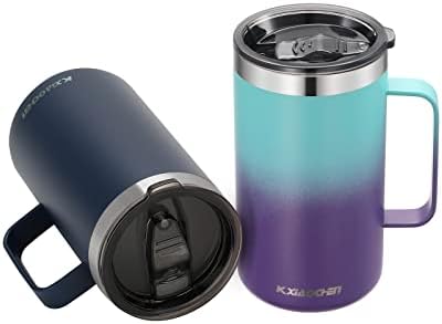 KXIAOCHEN 2-Pack 20 oz Insulated Coffee Mugs, Coffee Cups with Wide Handles