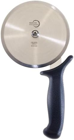 Mercer Culinary Millennia Pizza Cutter with Black Handle, 5 Inch Wheel, Stainless Steel
