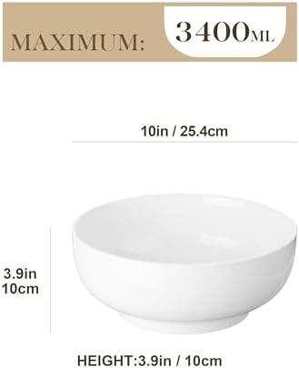 MALACASA Large Serving Bowls, 114 OZ(10") Ceramic Salad Bowls Set of 2