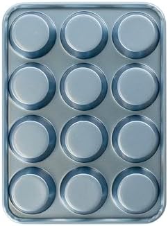 Nordic Ware Brilliant™ Colorful Bakeware 12 Cavity Muffin Pan, Nonstick made without PFAS or PTFE for safe cooking; Reinforced steel rim prevents warping