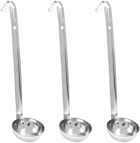 Piutouyar 3 Pcs 2 oz Soup Ladle Set with Long Hooked Handle