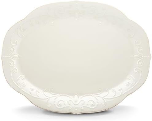 Lenox French Perle White Oval Stoneware Serving Platter