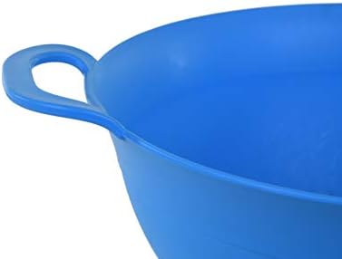 Mintra Home Plastic Strainer Colanders Set: 3, 3.5 and 5 Quart (Blue) Double Strong Handles and Deep Bowl, Safe BPA-Free - Use for Pasta, Noodles, Spaghetti, Vegetables (Assorted Sizes 3pk)