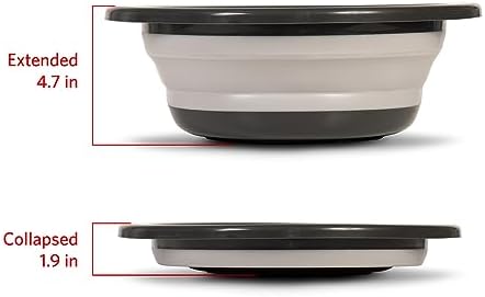 Glad Large Mixing Bowl Collapsible - 5.5L | Foldable Plastic & Rubber Container with Handles for Baking | Dishwasher Safe Kitchen Supplies and RV Essentials (Pack of 12)