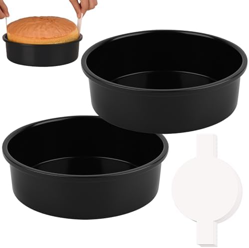 HUAKENER 10 Inch Cake Pan,2Pcs Round Cake Pan with Parchment Paper