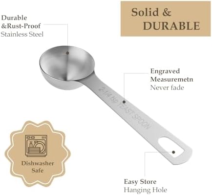 1PCS Yeast Measuring Spoon(2-1/4tsp, 2.25tsp, 0.25oz)