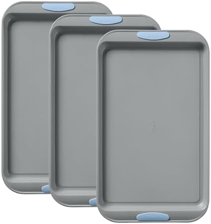 Pyrex 3-Piece Metal Cookie Sheet Bakeware Set, Cerulean
