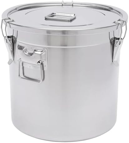 DYNAMI 8.7Gal 304 Stainless Steel Bucket Milk Can with Airtight Lid