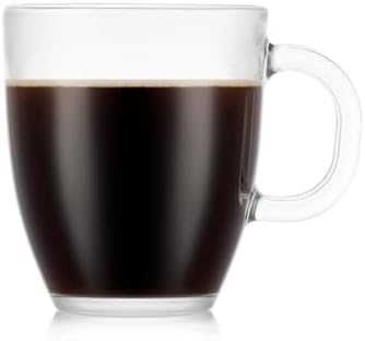 Bodum 12oz Bistro Coffee Mug Single-Wall Tempered Glass, 8 Pack, Clear