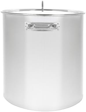CONCORD Polished Stainless Steel Stock Pot Brewing Beer Kettle Mash Tun w/Flat Lid (180 QT)