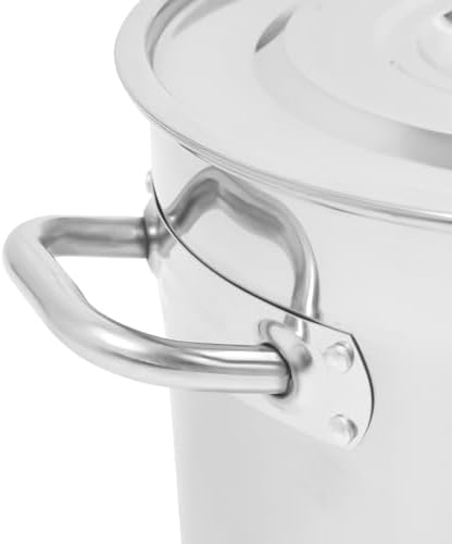 21L/12.68Qt Commercial Large Stock Pot with Lid,Nickel Free Stainless Steel Cookware Healthy Polished Stockpots, Induction Soup Pot for Cooking Home Use